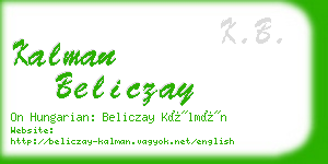 kalman beliczay business card